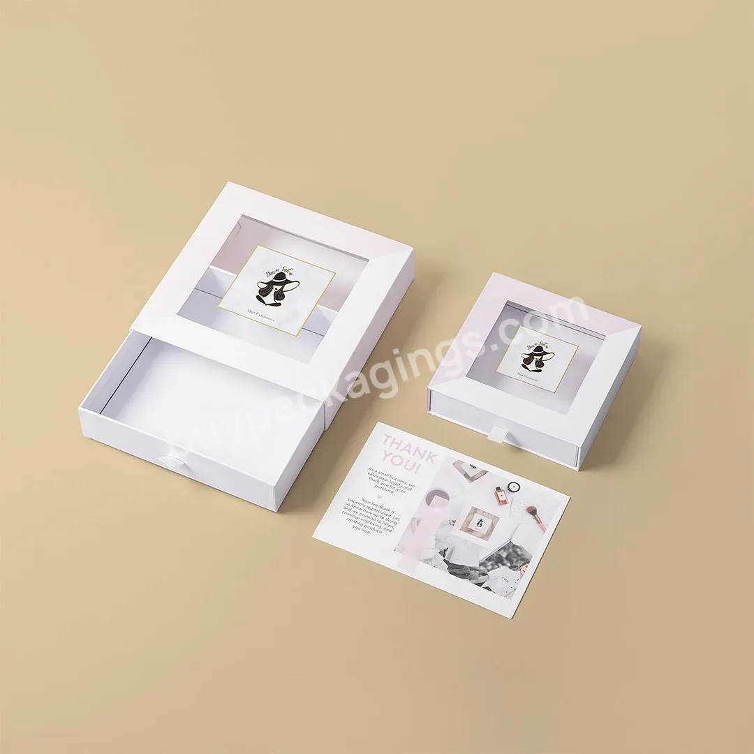 Free Design Custom Logo Printed Jewellery Packaging Boxes Jewelry White Drawer Paper Box Gift Sliding Jewelry Packaging Box