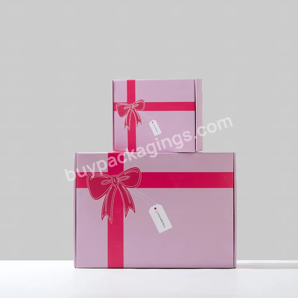 Free Design Custom Logo Self Care Packaging Box Eco-friendly Natural Beauty Mailing Shipping Boxes Pink Paper Mailer Box