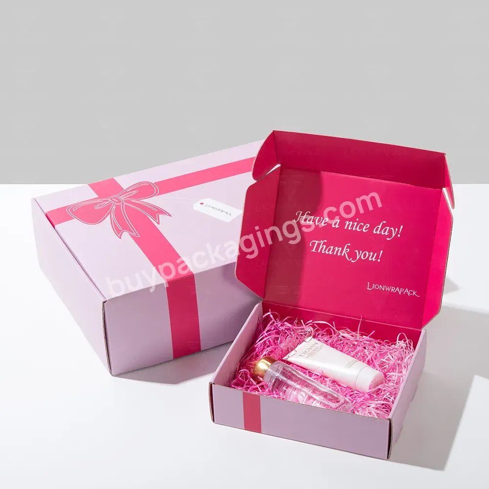 Free Design Custom Logo Self Care Packaging Box Eco-friendly Natural Beauty Mailing Shipping Boxes Pink Paper Mailer Box