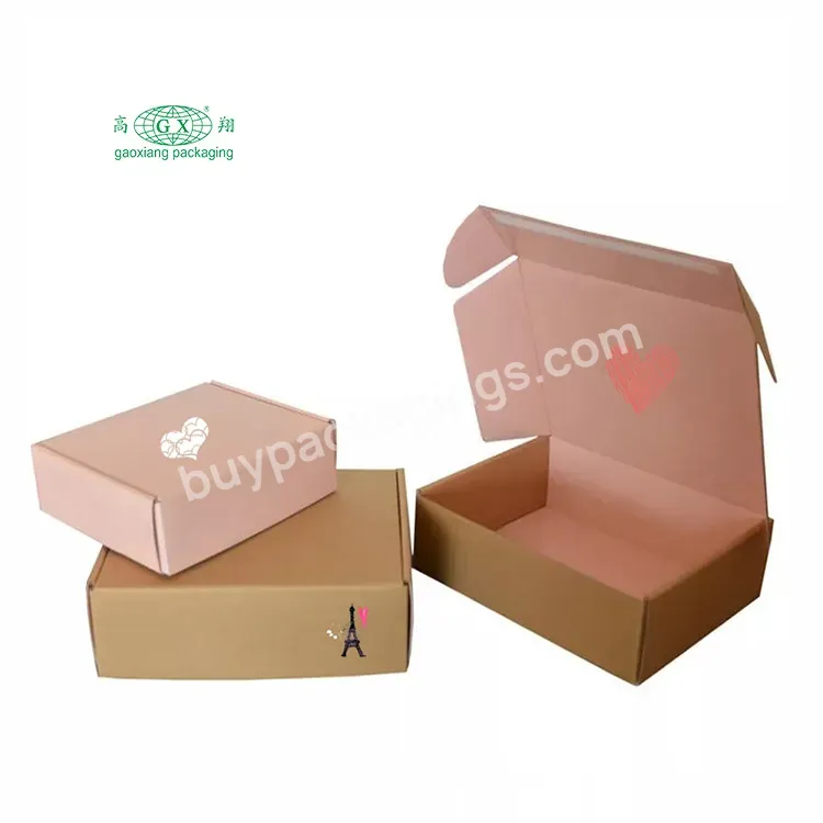Free Design Custom Paper Box Pink Shipping Boxes For Underwear,Clothes Custom Corrugated Box