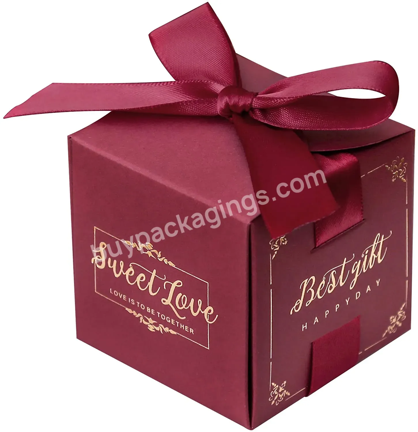 Free Design Customized Cardboard Paper Wedding Gift Box Packaging With Ribbon