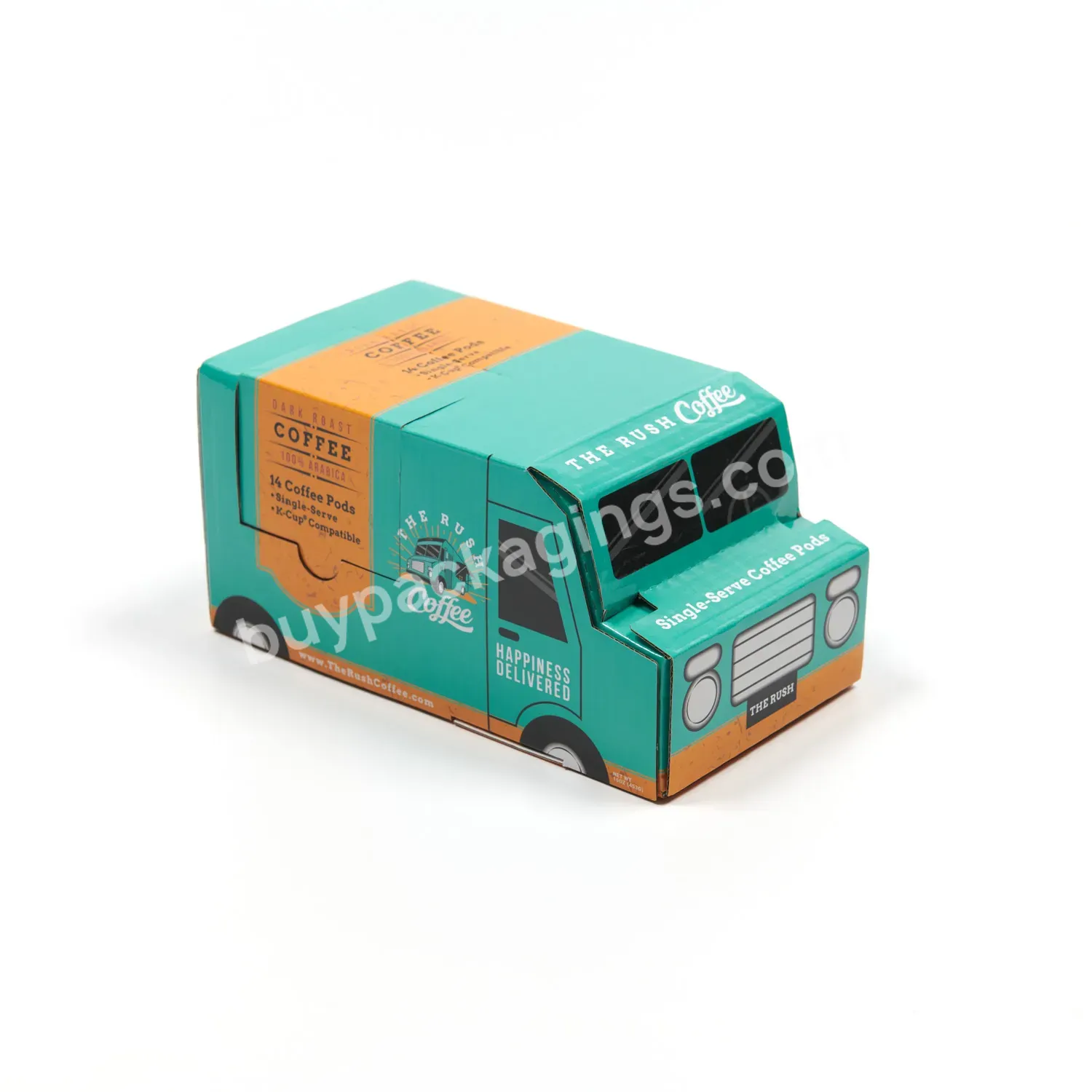Free Design Customized Gift Folding Box Car Shape Green Empty Packaging Box For Coffee Beans