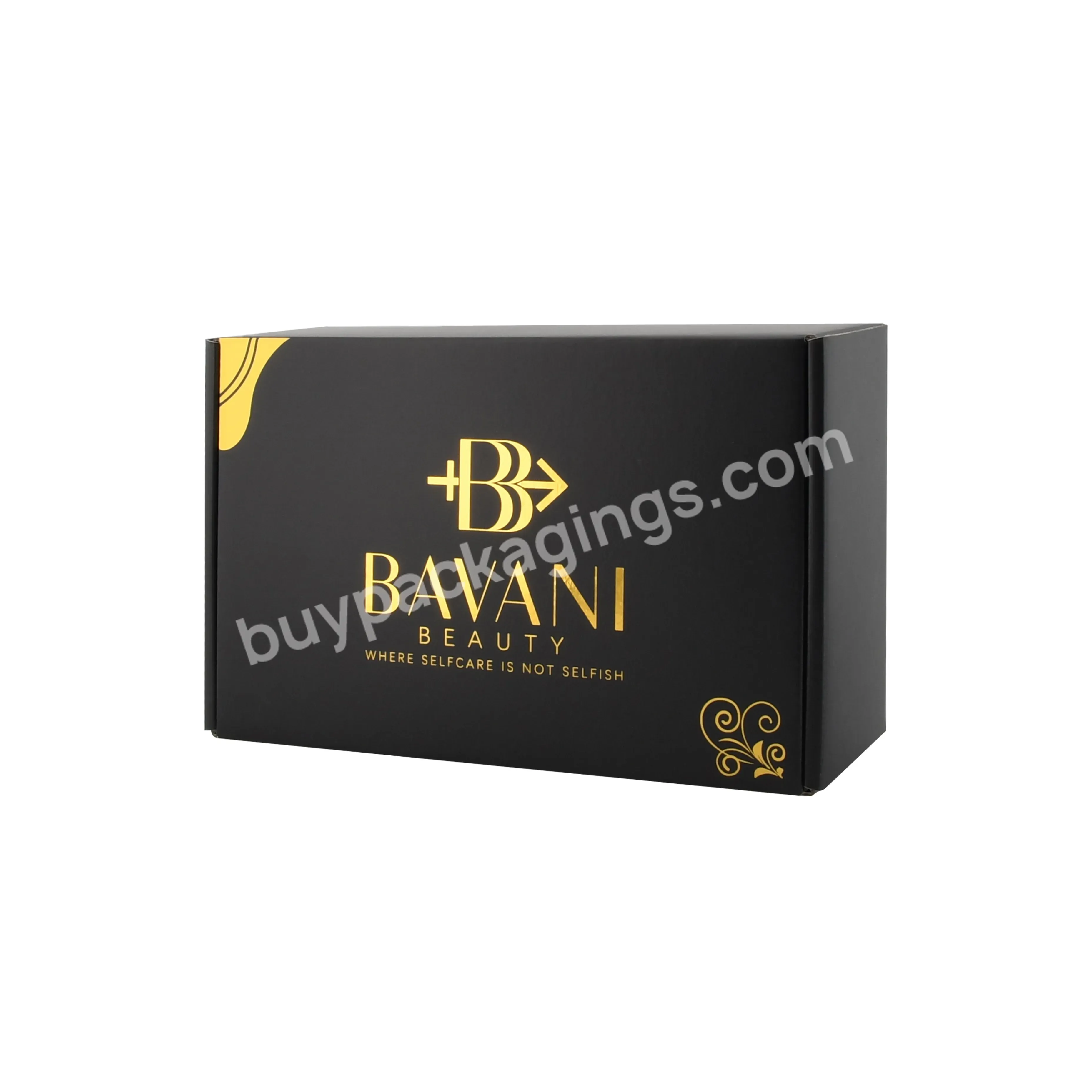 Free Design Cyan Custom Beauty / Women Clothes Corrugated Paper Packaging Mailer Box,Hair Extension Black Shipping Packing Box