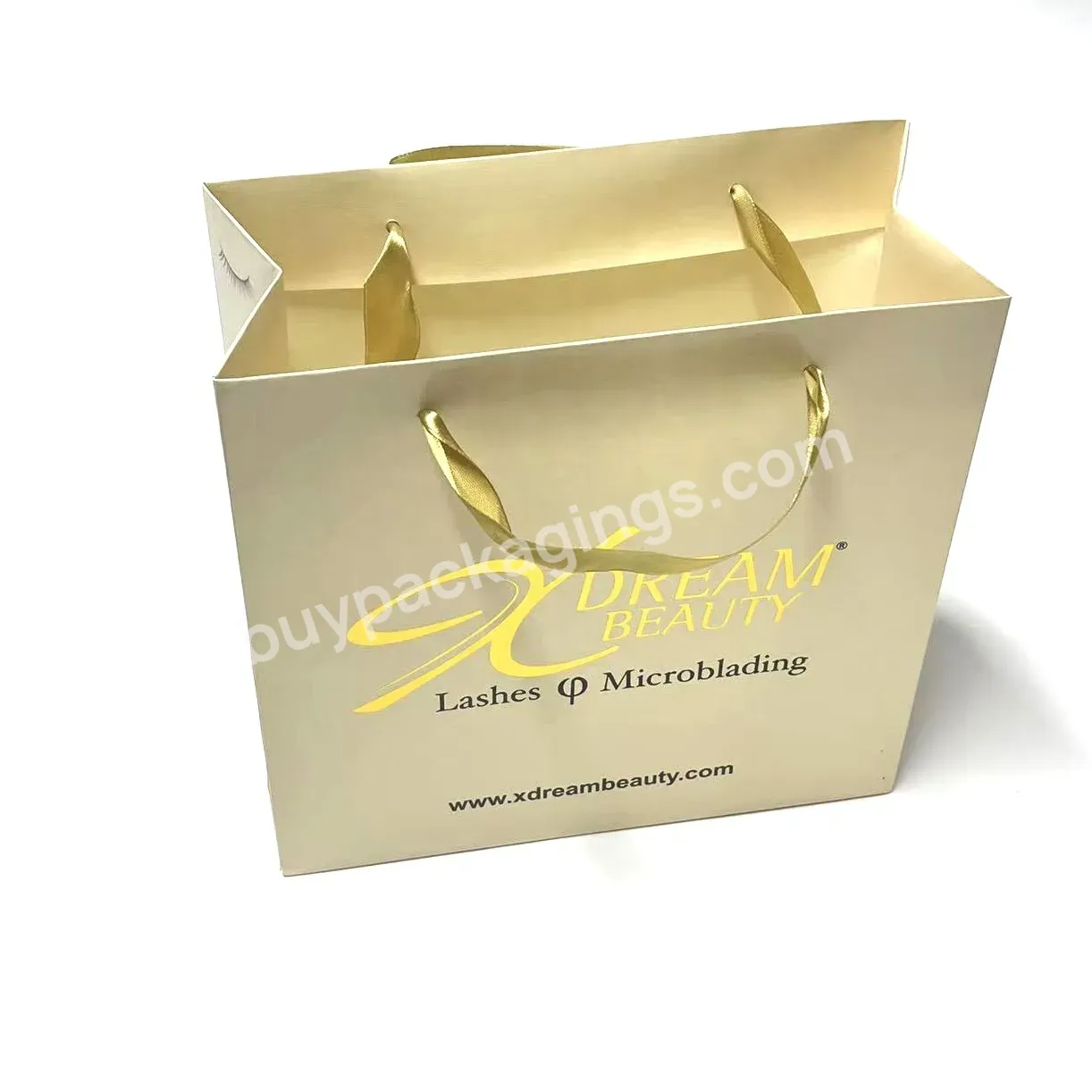Free Design Small Moq Custom Beige Luxury Shopping Clothes Candy Bag Paper Bags For Shoes