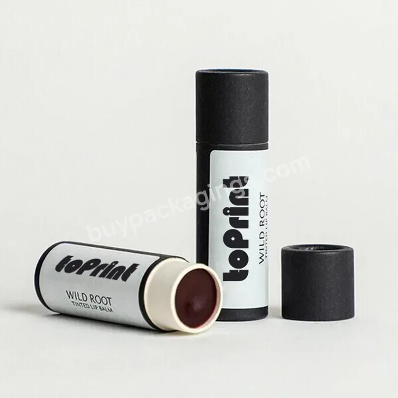 Free Plastic Tinted Lip Balm Tube Biodegradable Cosmetic Container Kraft Paper Cylinder Packaging