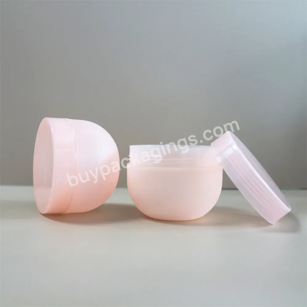 Free Sample 200g 300g 500g Pink Face Body Scrub Pp Container Cream Packaging Cosmetic Jar Plastic With Lid