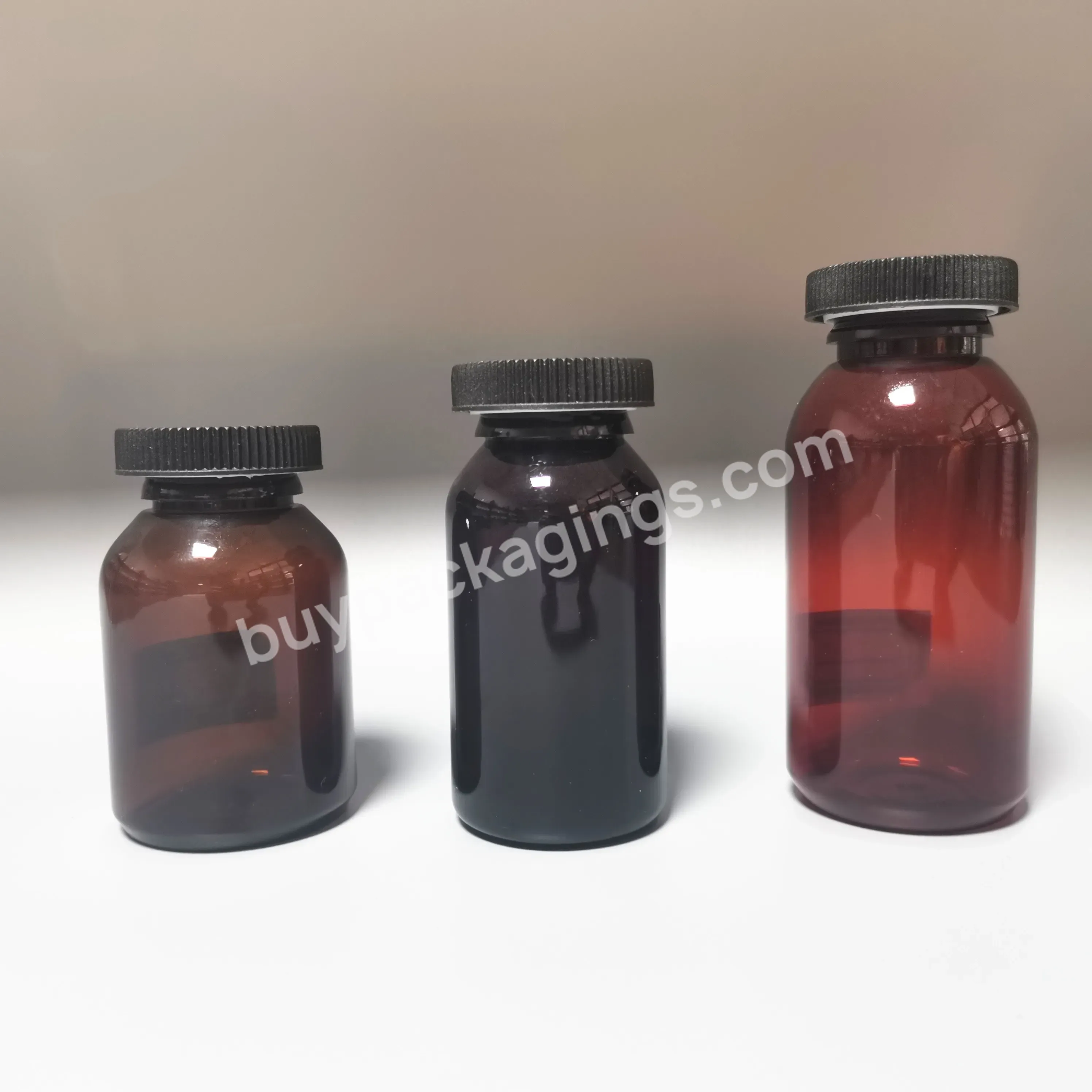 Free Sample 220cc Pet Plastic Medicine Sterile Bottle With Pull Ring Cap For Candy Chewing Gum Calcium Tablet