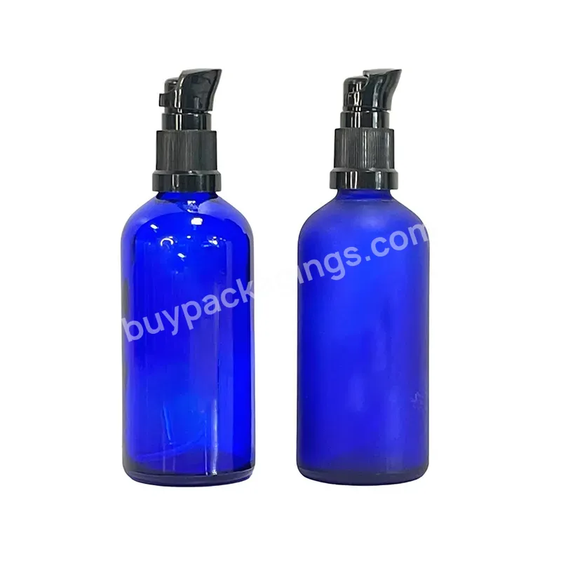 Free Sample 30ml 50ml 100ml Amber Frosted Essential Oil Glass Bottle With Pump Head