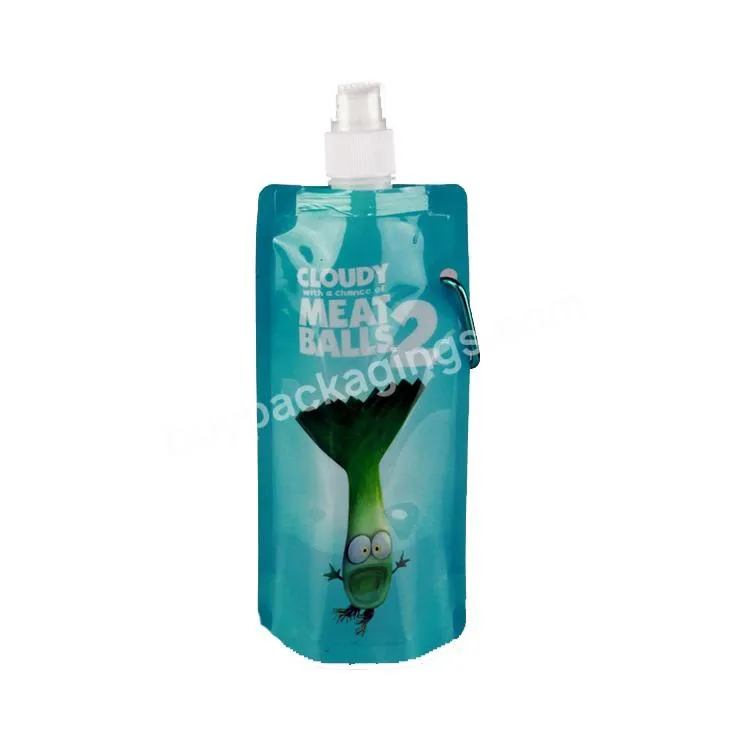 Free Sample 480ml Foldable Water Bottle Bag Collapsible Plastic Flexible Drinking Water In Plastic Storage Bag