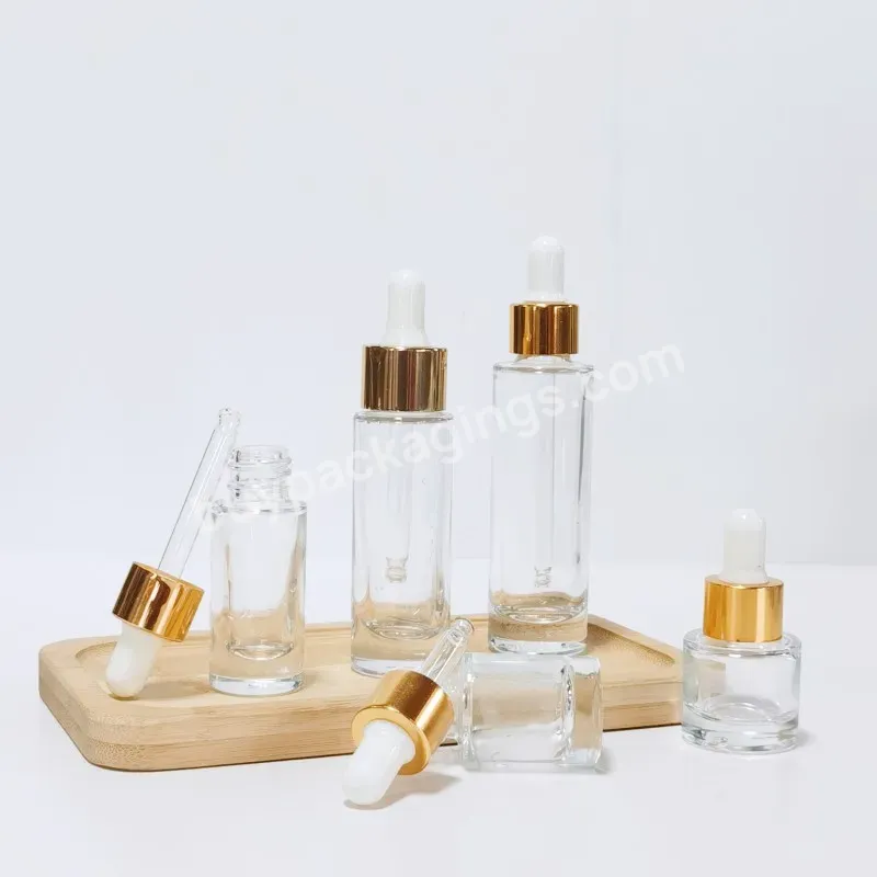 Free Sample 5ml 10ml 15ml 20ml 30ml Clear Sample Essential Oil Glass Dropper Bottle