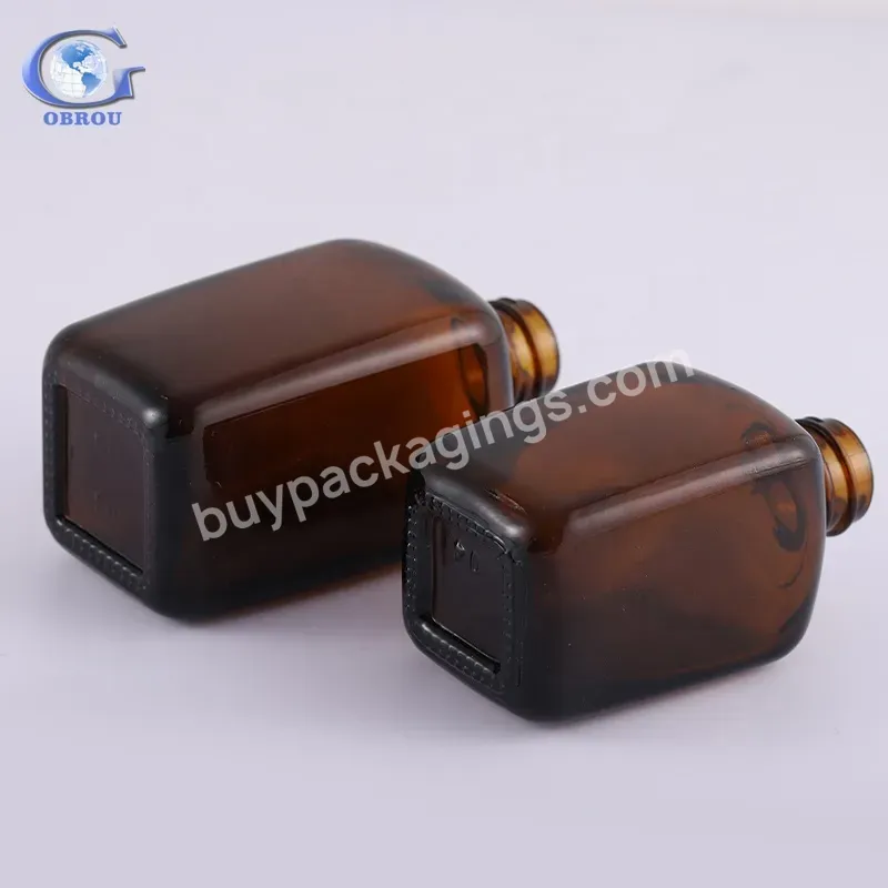 Free Sample Amber Glass Square Shape Bottle 10ml 20ml 30ml 50ml 100ml Serum Hair Oil Glass Spray Bottles