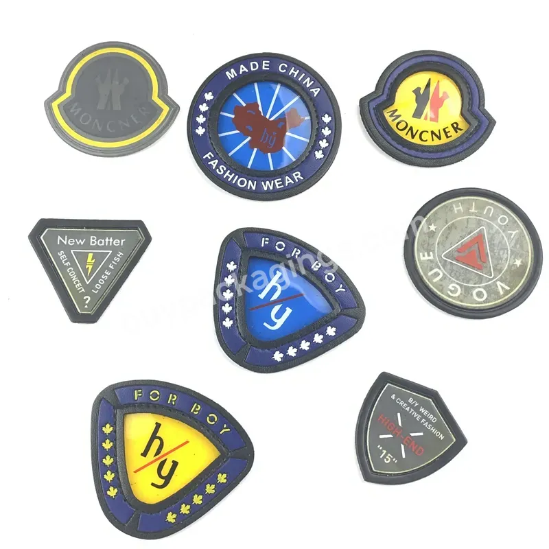 Free Sample Black Leather Label Metal Badges Custom Logo Clothes Patches For Boots Jacket Coat Garment