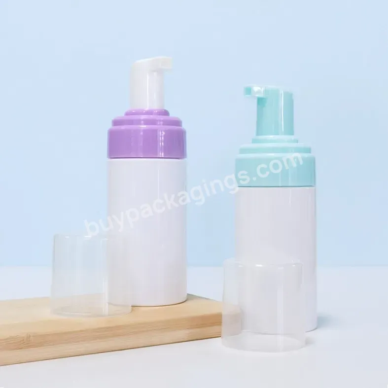 Free Sample Color Custom 100ml 3oz White Travel Foam Bottles Empty Eyelash Shampoo Cleanser Bottle