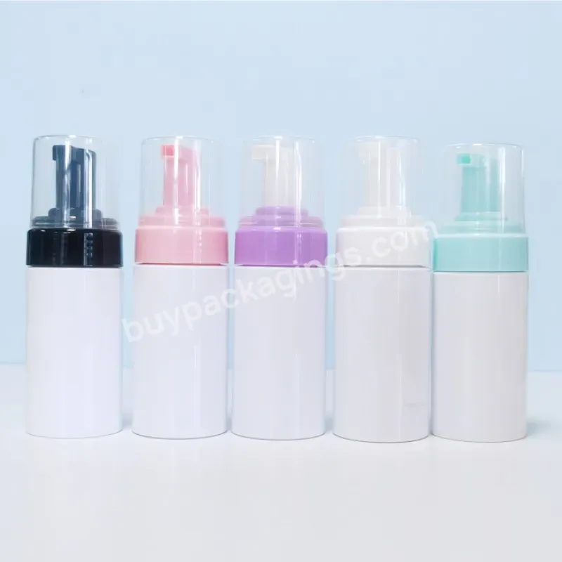 Free Sample Color Custom 100ml 3oz White Travel Foam Bottles Empty Eyelash Shampoo Cleanser Bottle