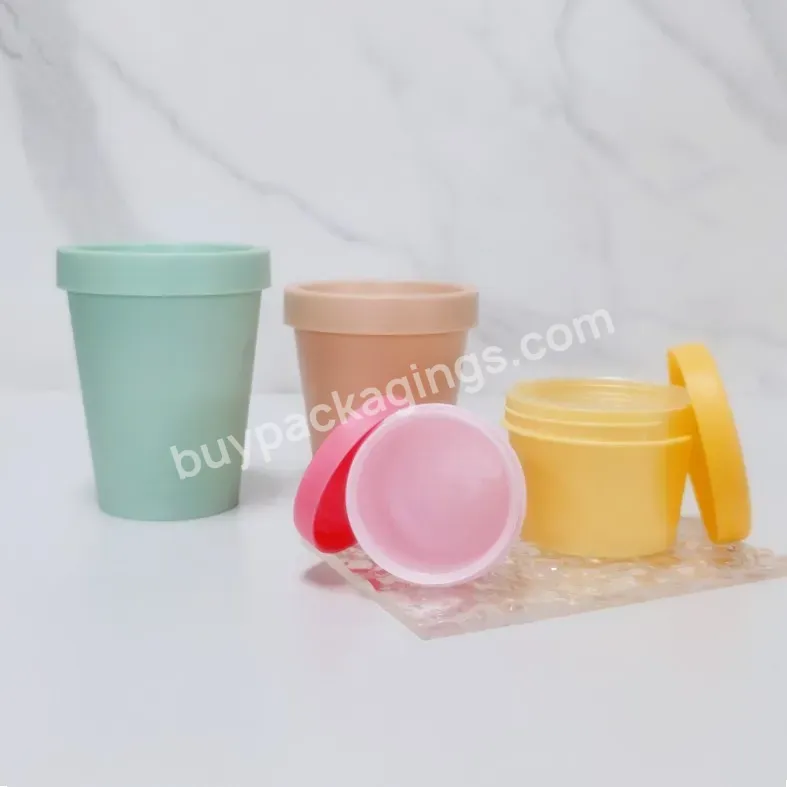 Free Sample Colorful Pink White Green Yellow Skin Care Cream Body Butter Pp Cosmetic Jars - Buy Body Bath Plastic Container,Body Scrub Butter Packaging Jar,Body Salt Skincare Pot Jar.