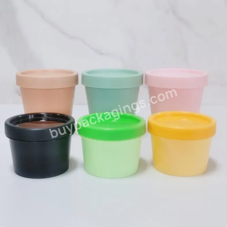 Free Sample Colorful Pink White Green Yellow Skin Care Cream Body Butter Pp Cosmetic Jars - Buy Body Bath Plastic Container,Body Scrub Butter Packaging Jar,Body Salt Skincare Pot Jar.