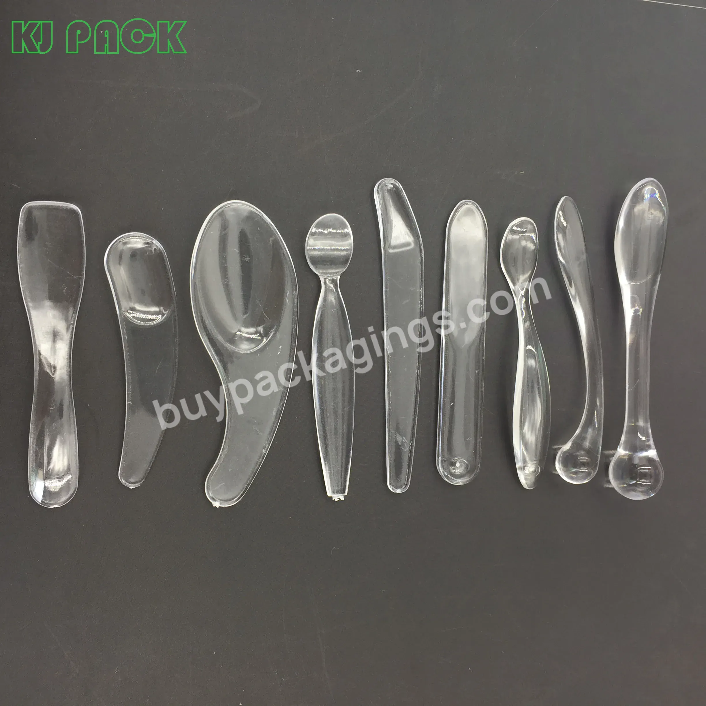 Free Sample Cosmetic Face Cream Spoon Spatula Clear Plastic Pp Cosmetic Face Cream Spoons Mini Spatula