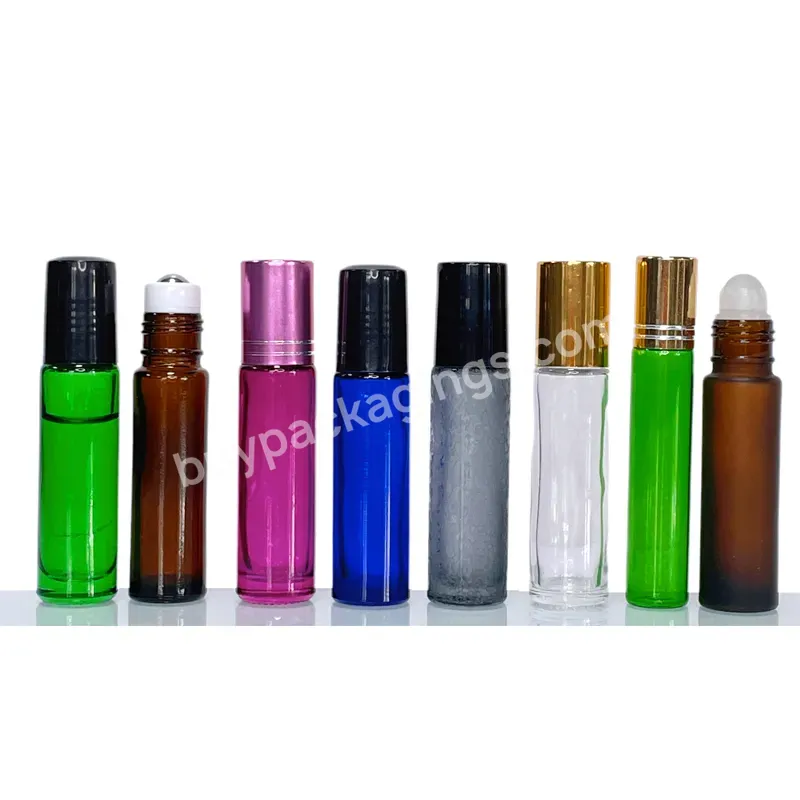 Free Sample Custom Cosmetics Packaging Containers Glass Amber Essential Oil Roller Bottle For Perfume