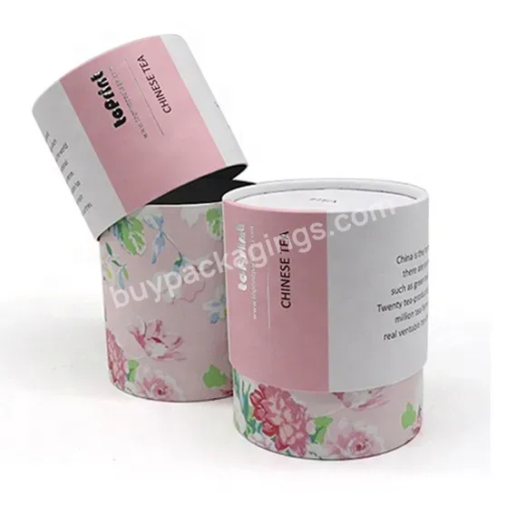 Free Sample Custom Flower Tea Packaging Eco Friendly Round Paper Boxes Cylinder