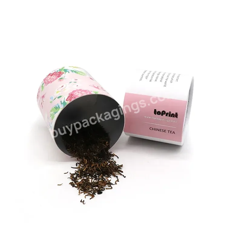 Free Sample Custom Flower Tea Packaging Eco Friendly Round Paper Boxes Cylinder