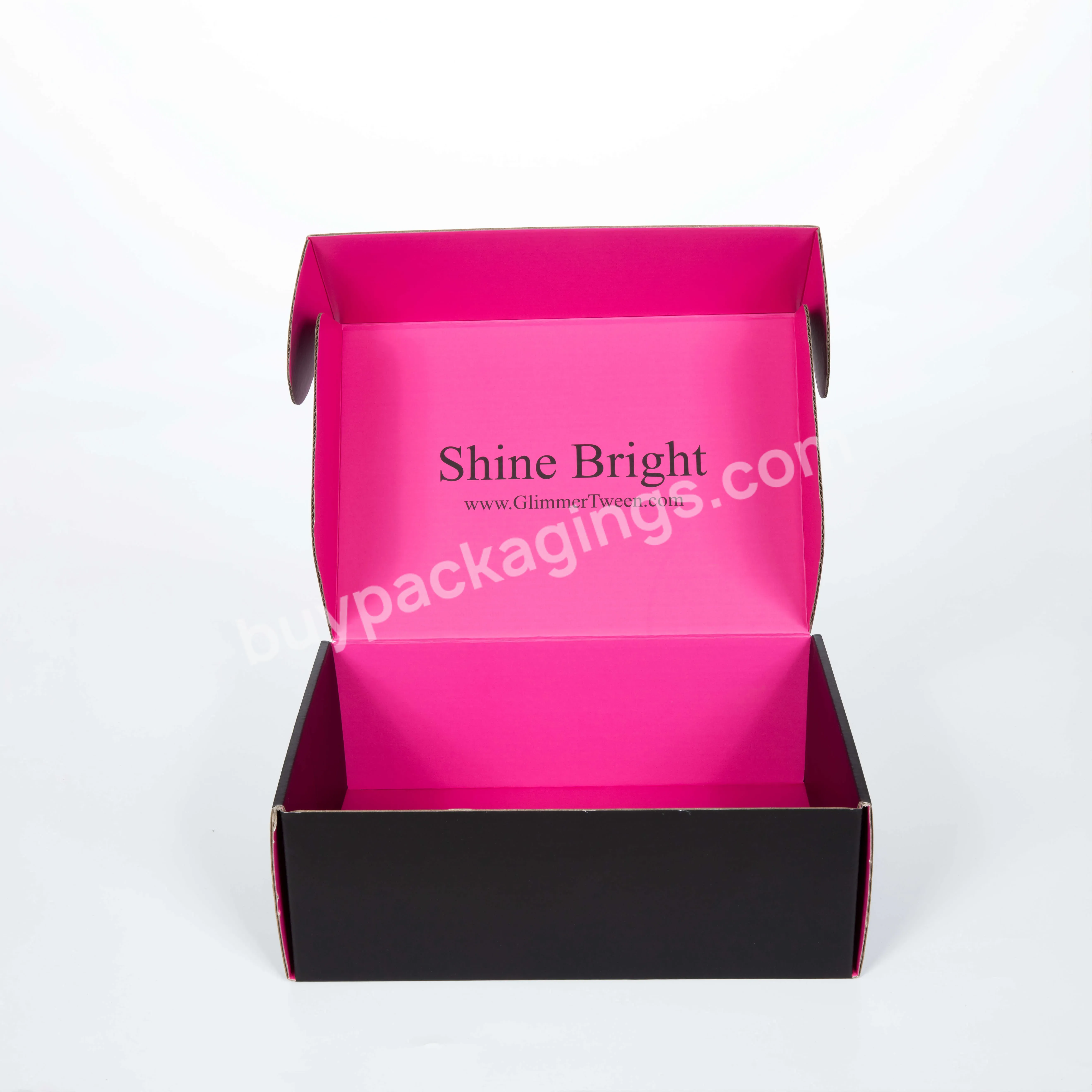 Free Sample Custom Logo Pink Corrugated Mailer Cardboard Paper Packaging Mailing Postal Shipping Box