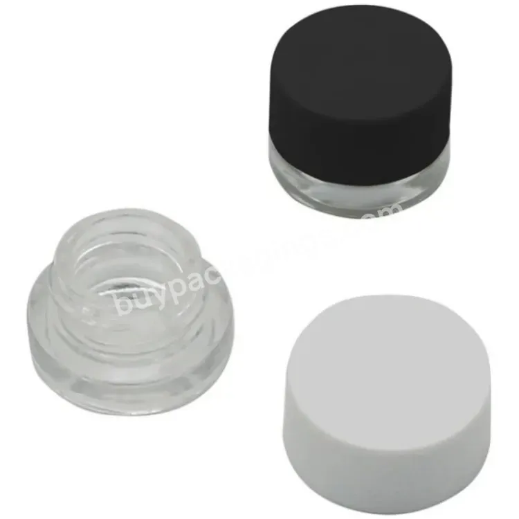 Free Sample Custom Logo Printing Clear Glossy/ Matte Black White Child Resistant Glass Concentrate Jar Containers