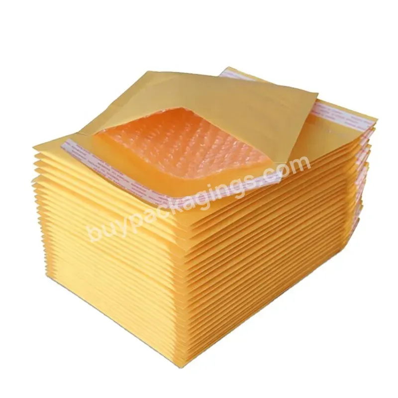 Free Sample Custom Material Color Yellow Bubble Mailers Factory Wholesale Kraft Bags Packing Eco-friendly Jewelry Paper Mailers