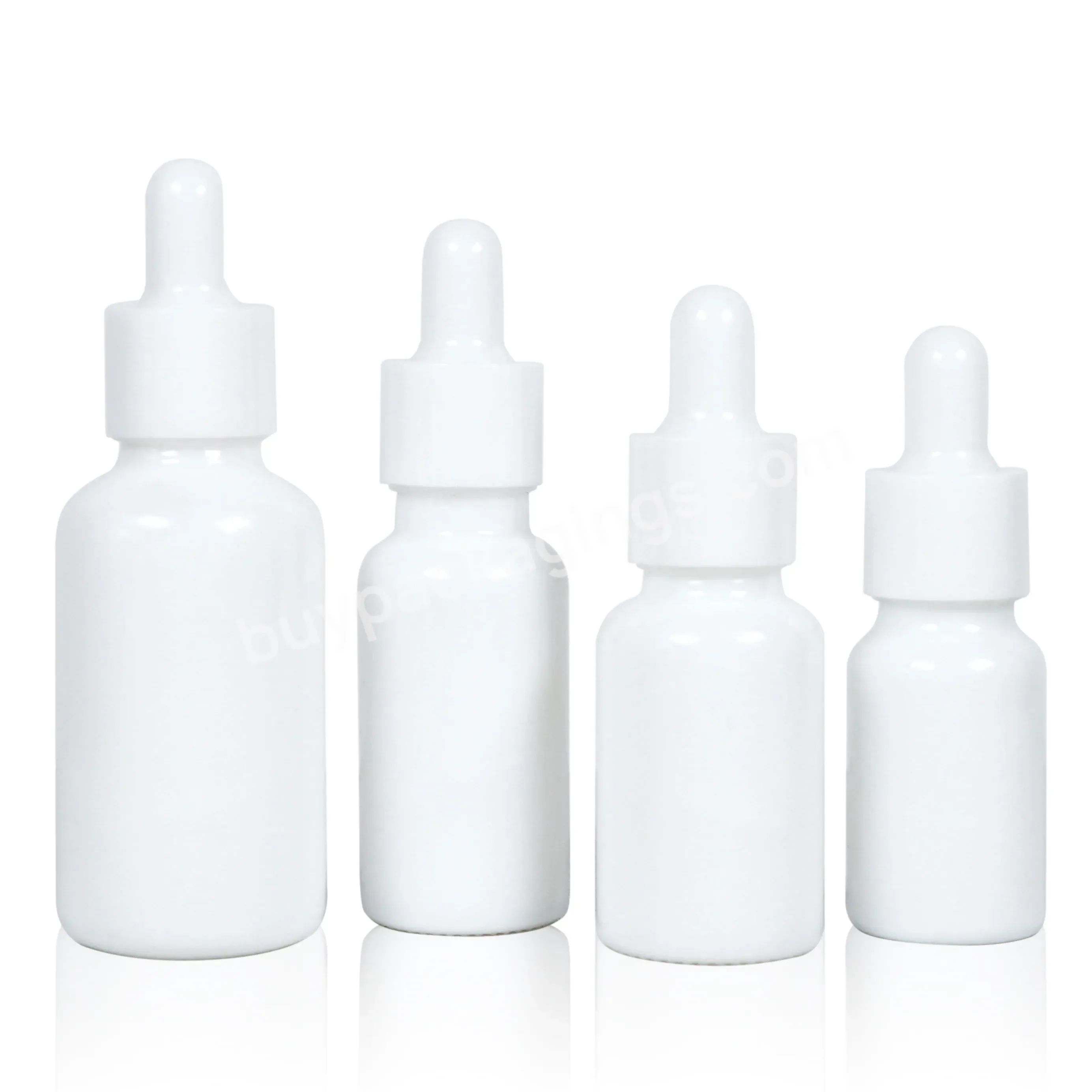 Free Sample Custom Packaging 20ml 30ml 50ml 100ml White Essential Oil Serum Glass Dropper Bottle