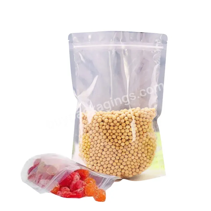 Free Sample Custom Plastic Bag Zip Packaging Bag With Logos Transparent Bag For Food