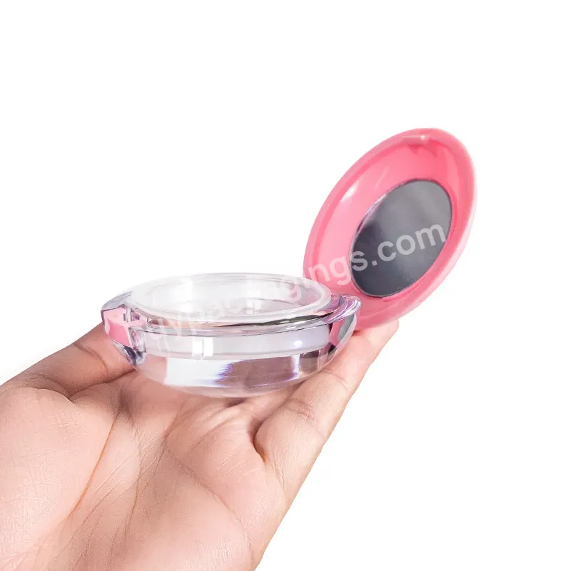 Free Sample Customized Cosmetics Loose Powder Case Packaging Round Transparent Plastic Powder Container Sales