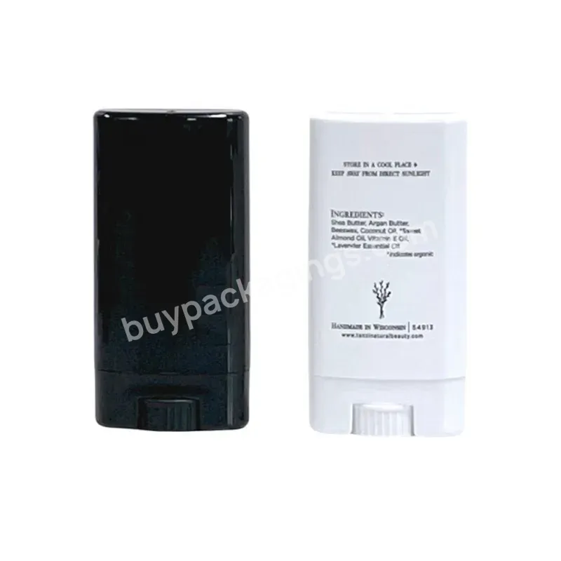 Free Sample Empty Oval Plastic Bottle Sun Stick Tube Container Wholesale White Clear Black 15g Deodorant Stick Container