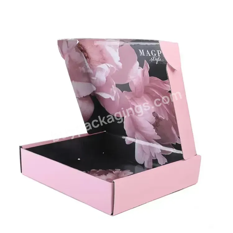 Free Sample Free Design Custom Logo Pink Color Cosmetic Corrugated Packaging Mailer Box Shipping Box Paper Box