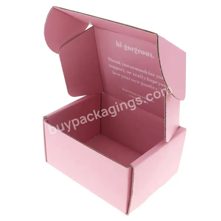 Free Sample Free Design Custom Logo Pink Color Cosmetic Corrugated Packaging Mailer Box Shipping Box Paper Box