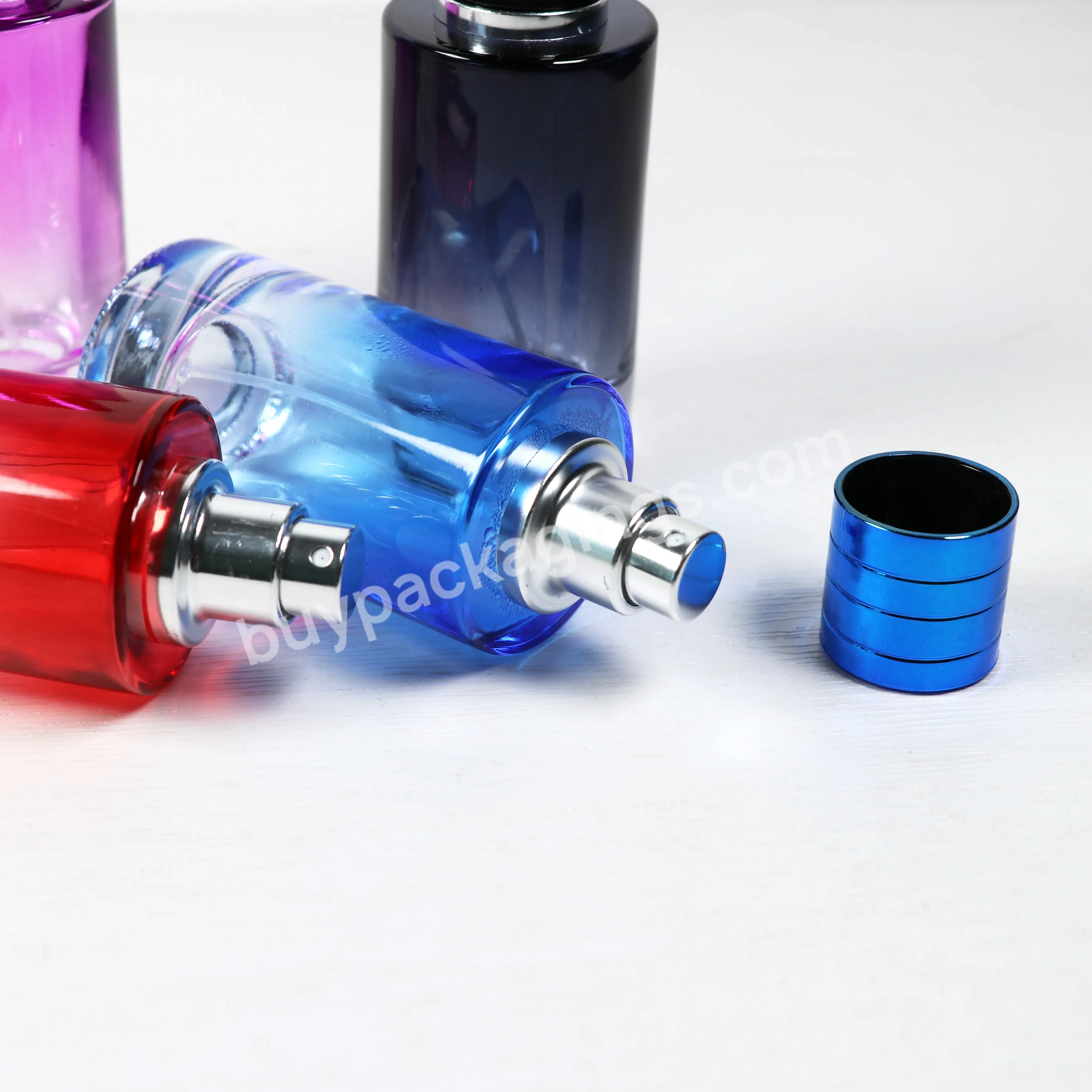 Free Sample Luxury Gradient Color Refill Pump Sprayer Empty Glass Perfume Bottles 30ml 50ml 100ml