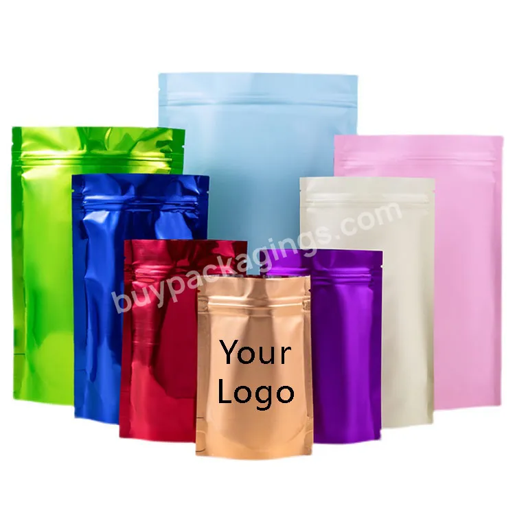 Free Sample Matte Black White Custom Stand Up Doypack Bags Zip Lock Food Mylar Aluminum Foil Zipper Stand Up Pouch