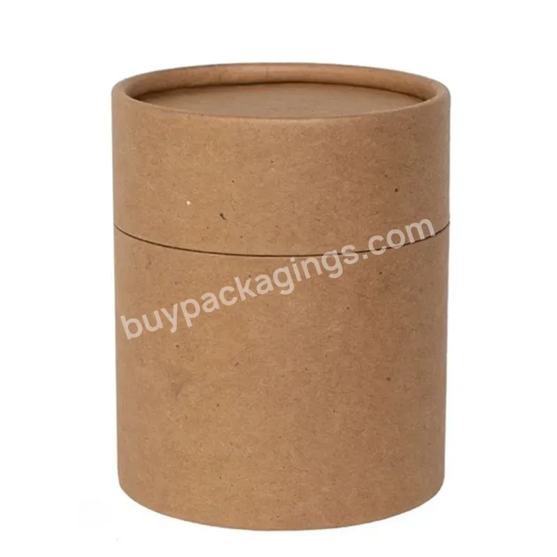 Free Sample Natural Kraft Paper Core Tube Packaging Custom Printed Round Paper Jar With Lid