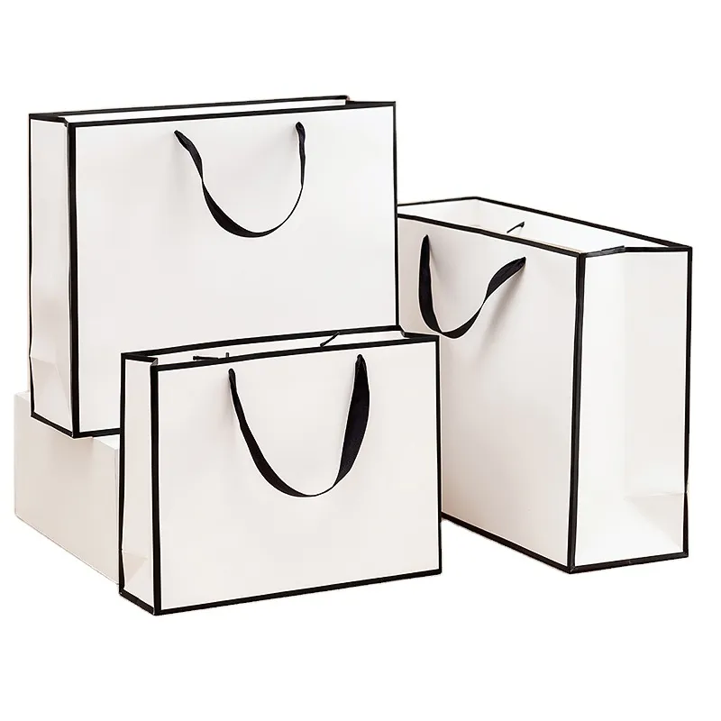 Free sample paper gift bag custom logo luxury gift bags white gift bag