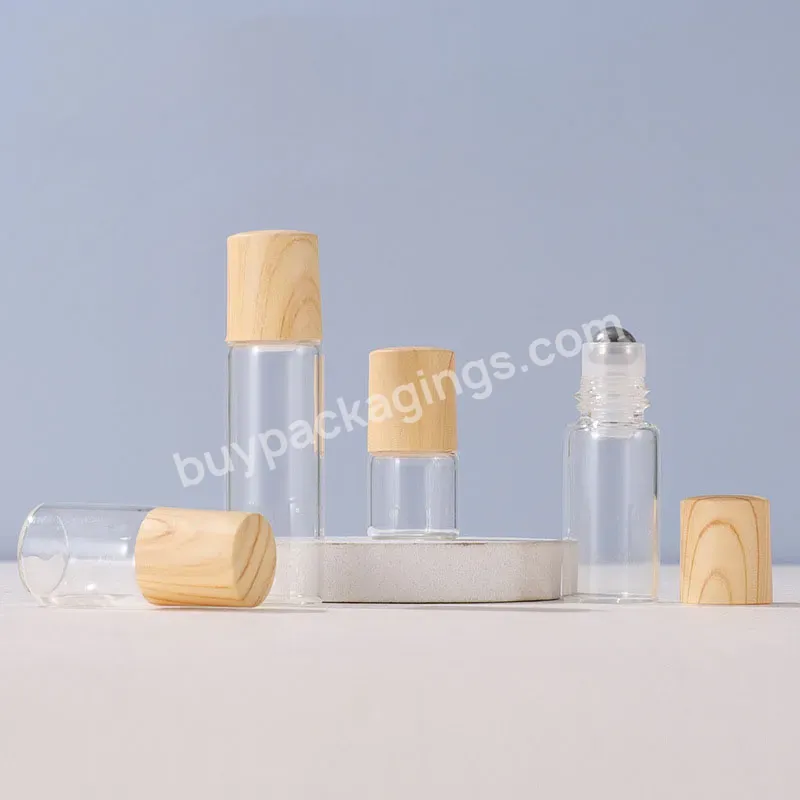 Free Sample Perfume Sample Bottle 1ml 2ml 3ml Perfume Essential Oil Roller Glass Bottles With Wooden Cap