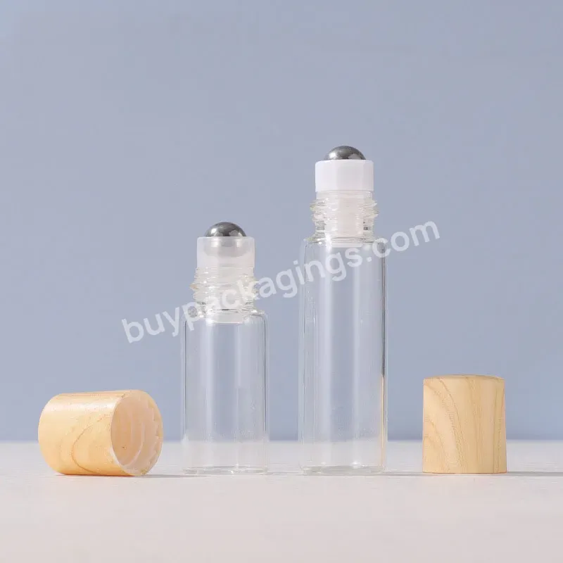 Free Sample Perfume Sample Bottle 1ml 2ml 3ml Perfume Essential Oil Roller Glass Bottles With Wooden Cap