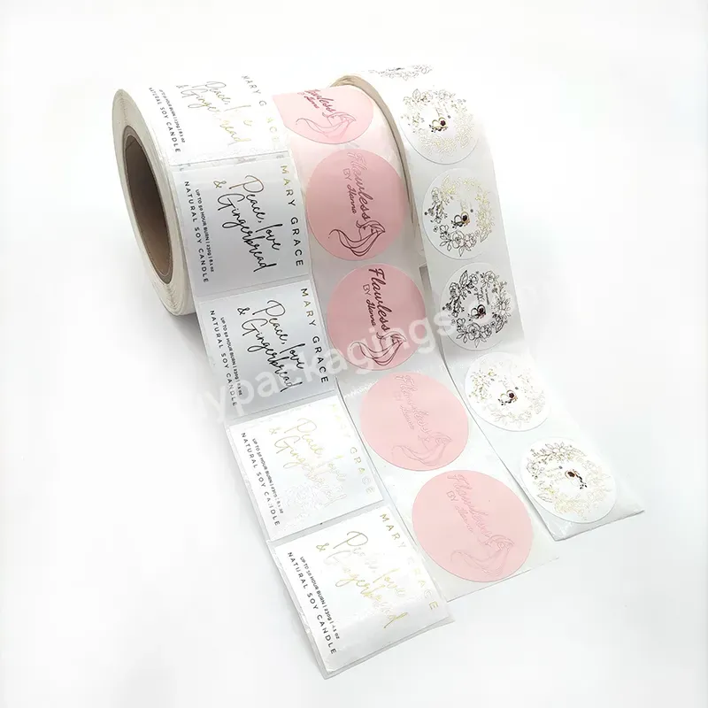 Free Sample Printing Custom Logo Adhesive Circle Stickers Packaging Roll Cosmetics Label