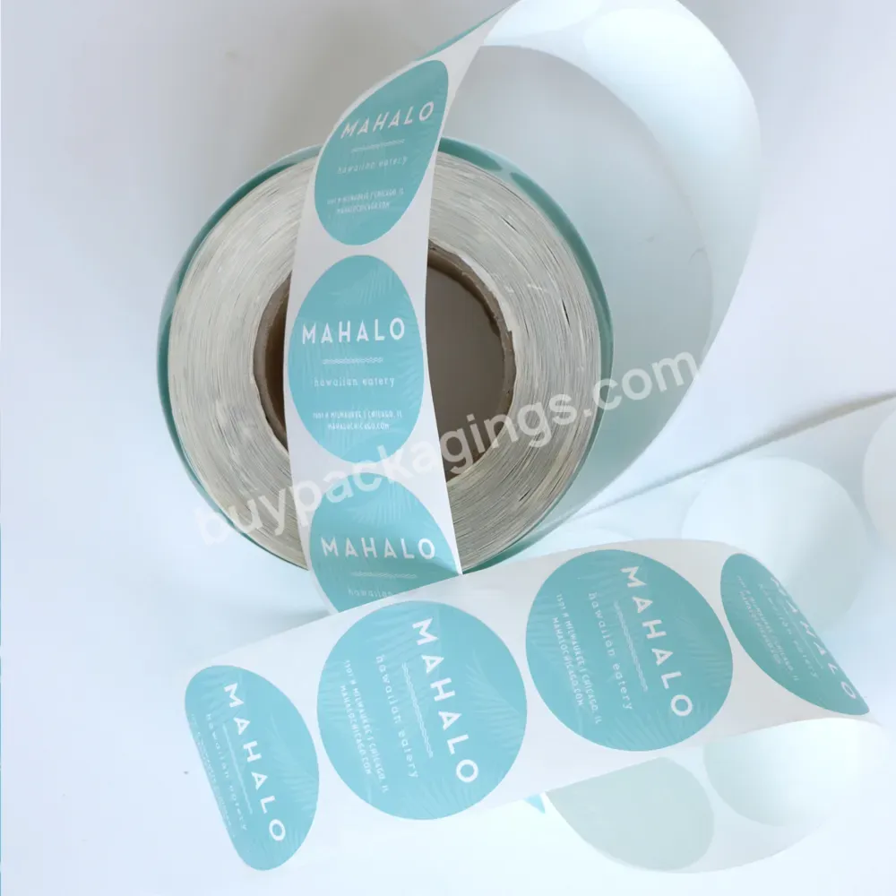 Free Sample Private Brand Name Printing Clear Logo Adhesive Roll Labels Stickers For Packaging