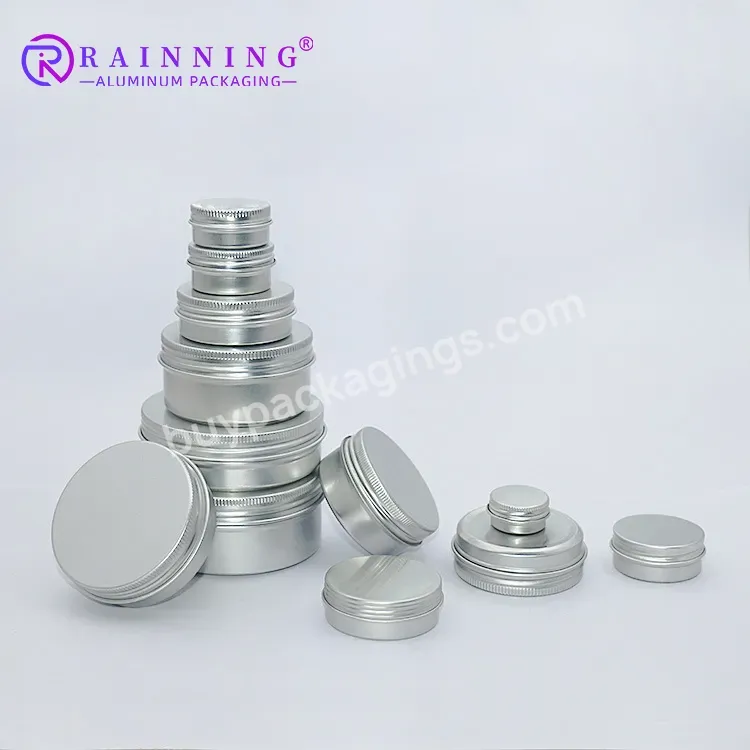 Free Sample Tin Can Manufacturer 1oz 2oz 3oz 6oz 60g 10g 15g 20g Silver Aluminum Metal Canister Tins Can Aluminum Cosmetic Jar