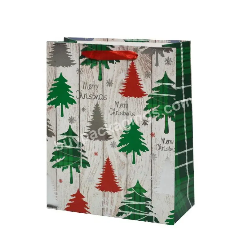 Free Sample Wholesale Custom Printing Logo Christmas Shopping Bag Party Gift Bags With Handle
