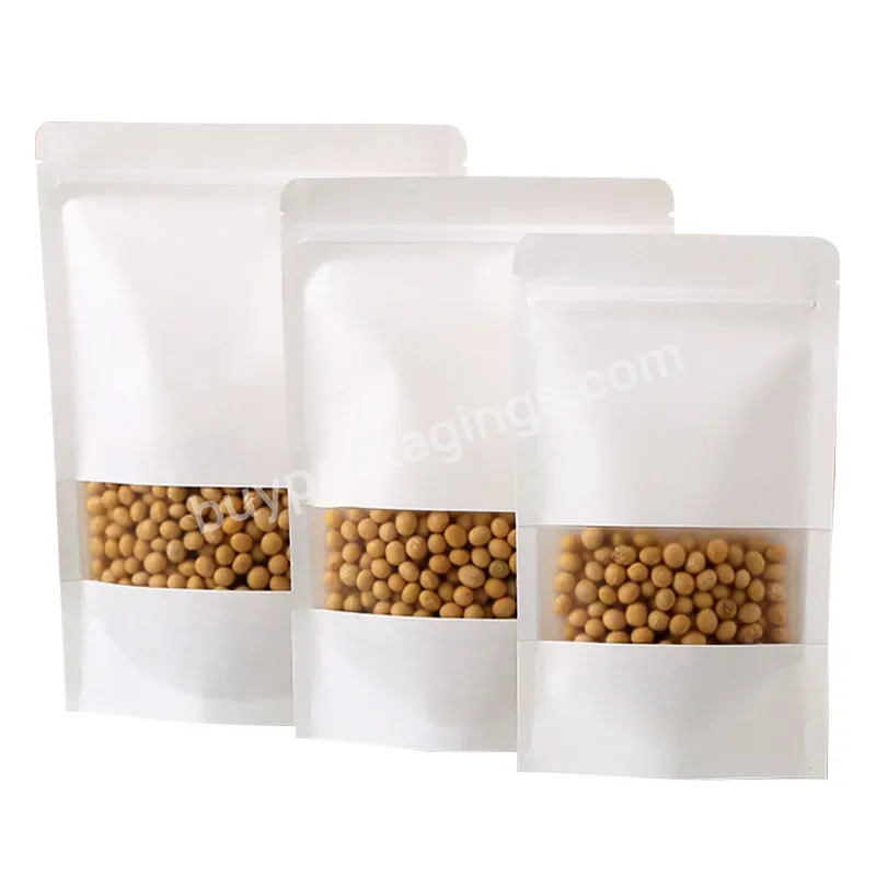 Free Sample Wholesale Food Grade Ordinary Zipper Brown/white Kraft Paper Bags