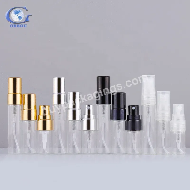 Free Sample Wholesale Small Volume Empty 2ml 3ml 5ml Custom Screw Clear Spray Glass Perfume Bottles