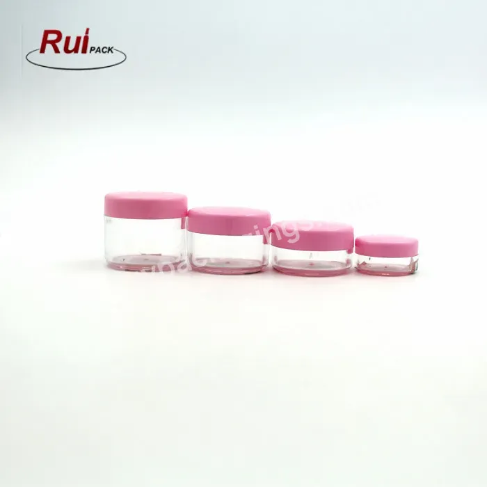 Free Samples 3g 5g 10g Transparent Pink Mini Cosmetic Powder Jar