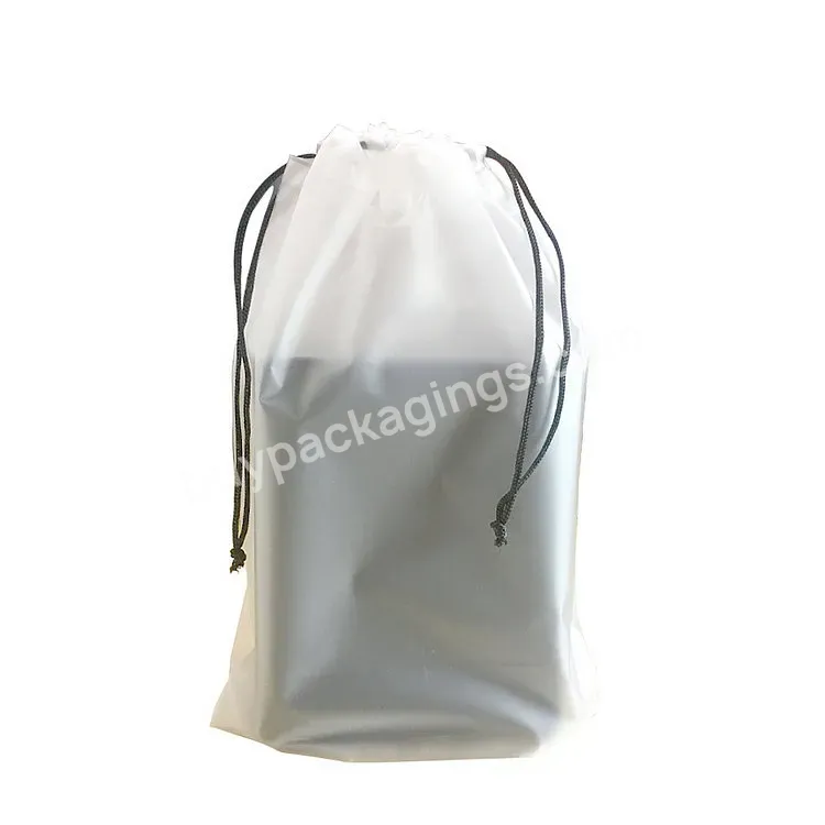 Free Samples Clothing Packaging Frosted Eva Frosted Plastic Custom Color Poly Drawstring Gift Bag