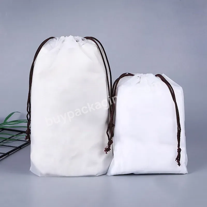 Free Samples Clothing Packaging Frosted Eva Frosted Plastic Custom Color Poly Drawstring Gift Bag