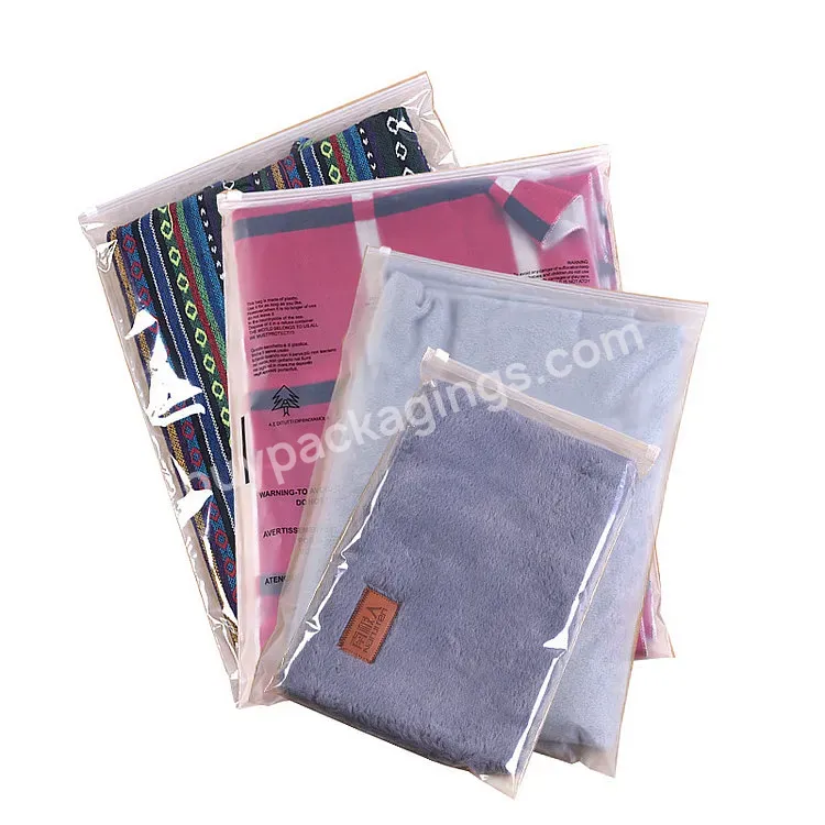 Free Samples Custom Logo Printing Plastic Clothes Zip Lock Clothing Packaging Frosted Zipper Bags