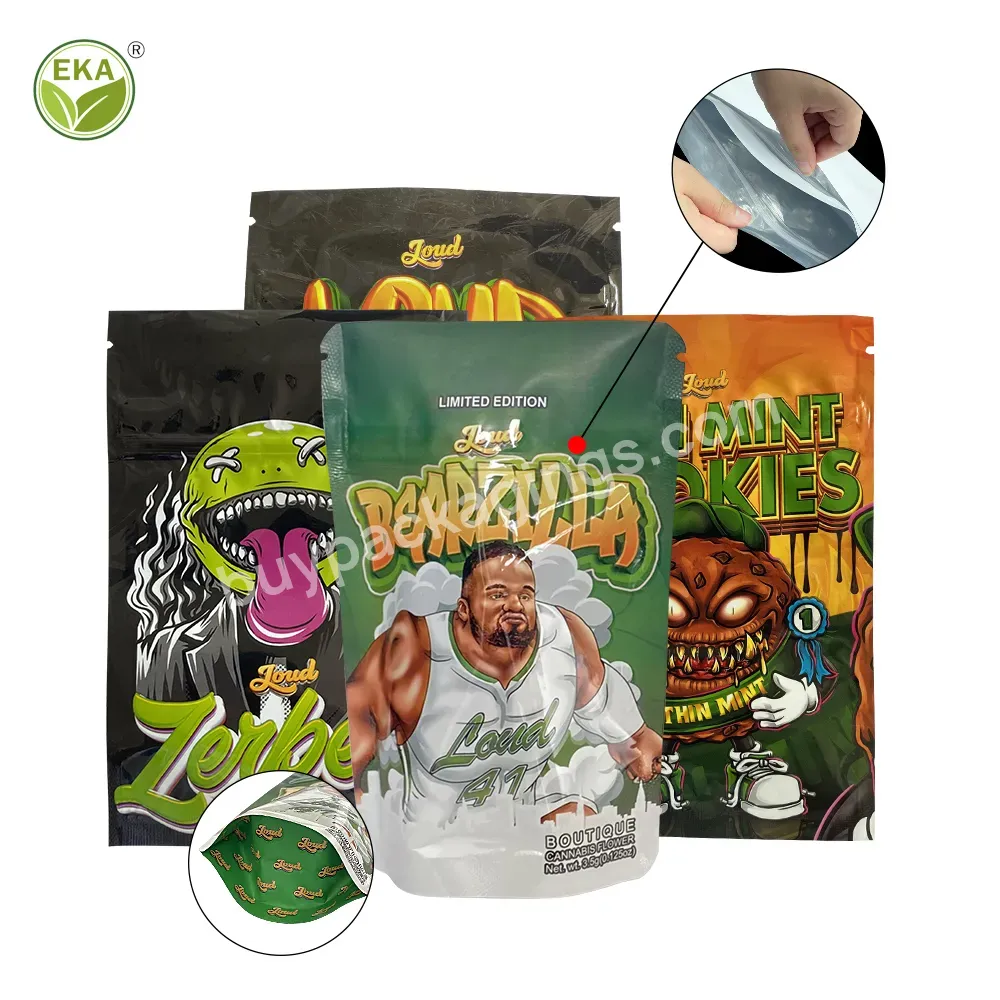 Free Samples Custom Printed Mylar Bags Large Smell Proof Resealable Ziplock Mylar Bags
